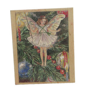 New Rubber Stamp "Stamps Happen" CHRISTMAS TREE Fairy Wood Cicely Mary Barker